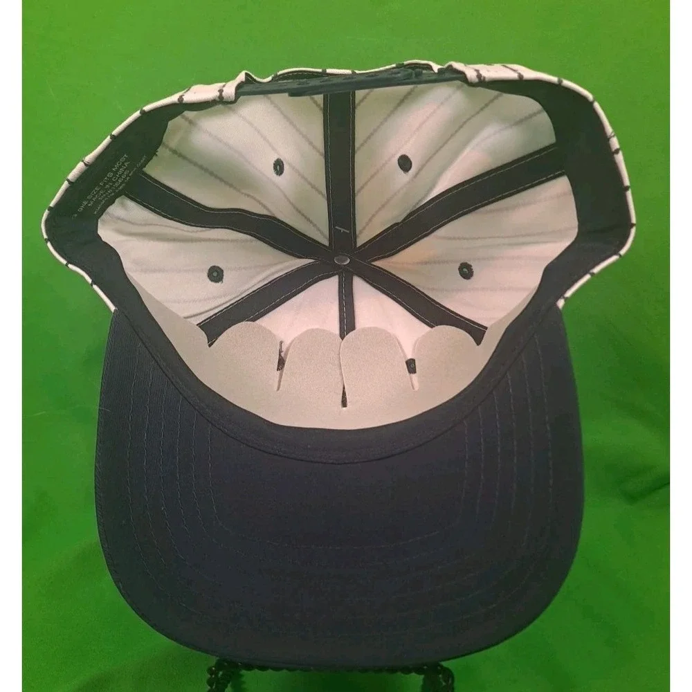 New York White Navy Striped Baseball Cap OSFM Strapback Unbranded Adjustable NWT